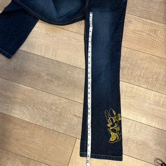Disney Store exclusive girls flare jeans gold Minnie Mouse adjustable waist 12 - Picture 12 of 13